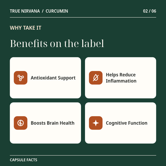 True Nirvana Curcumin Capsules - 60 Veg Capsules