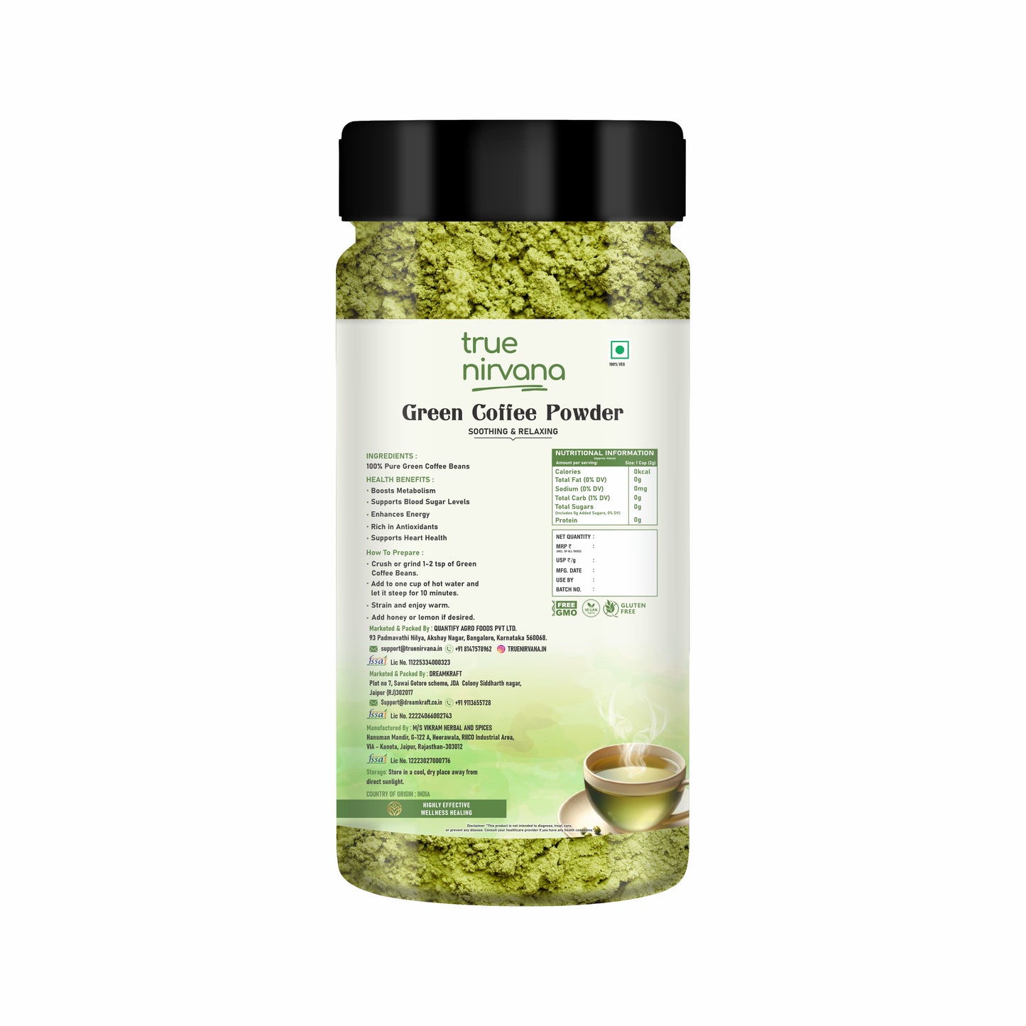 TrueNirvana Green Coffee Powder