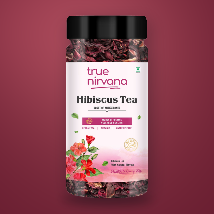 TrueNirvana Hibiscus Flower Herbal Tea - 100g pack or product image