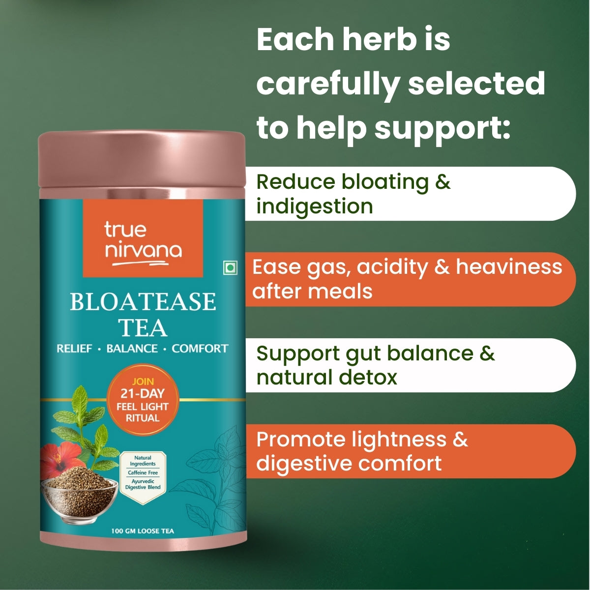 Truenirvana Bloatease Tea - 100g