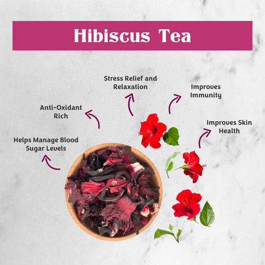 Hibiscus, Chamomile & Green Tea Blend – Calm & Refresh - 50g each
