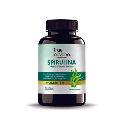 TrueNirvana Spirulina Capsules – Energy, Immunity & Daily Nutrition (60 Veg Capsules)