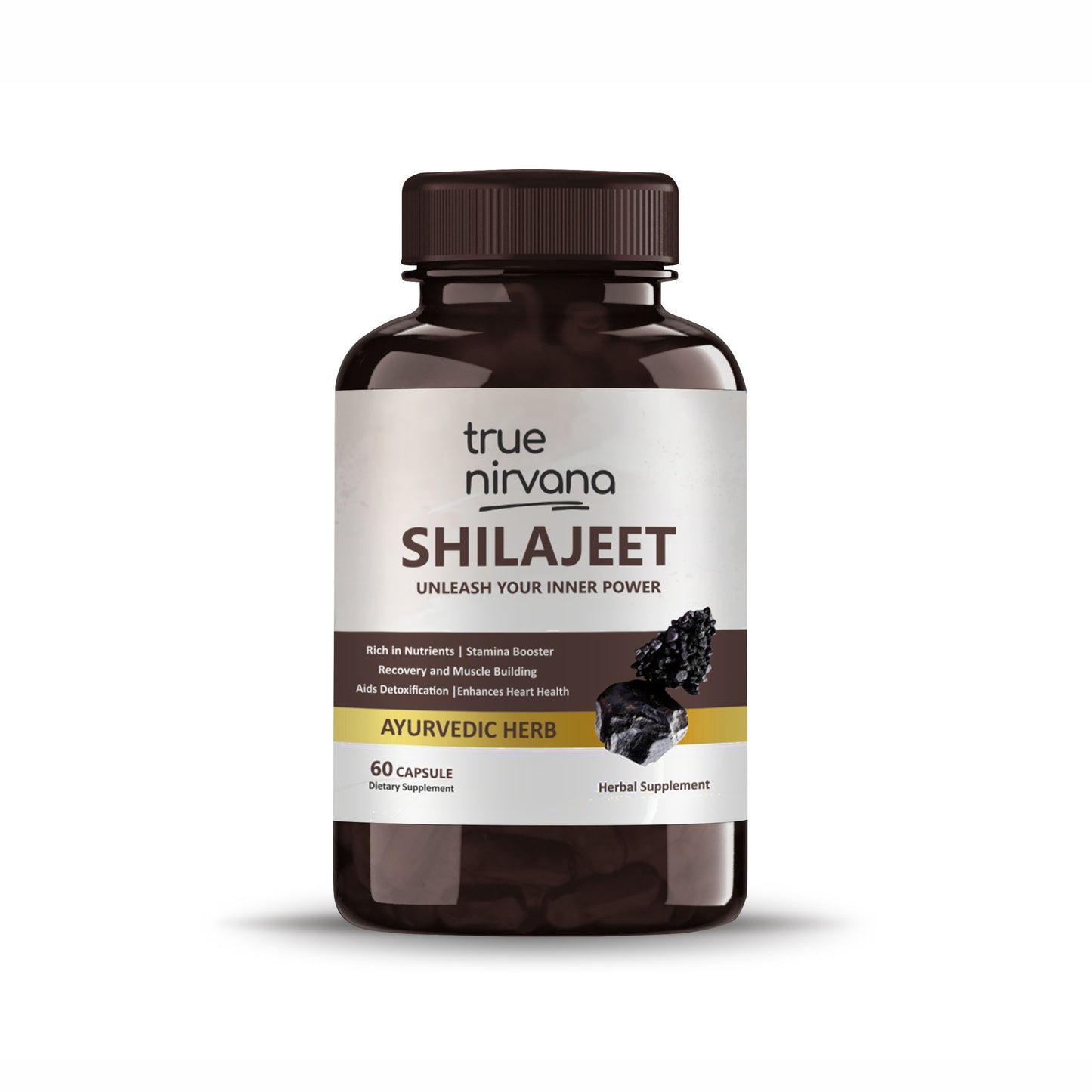 TrueNirvana Shilajit Capsules – Strength, Stamina & Vitality (60 Veg Capsules)