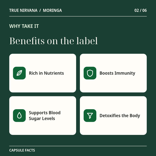 TrueNirvana Moringa Capsules – Energy, Immunity & Detox (60 Veg Capsules)