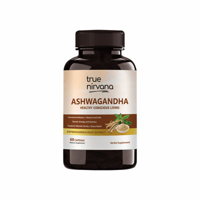 TrueNirvana Ashwagandha Capsules – Stress Relief, Energy & Immunity (60 Veg Capsules)