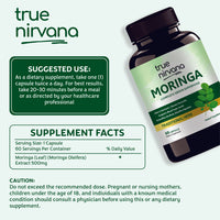 TrueNirvana Moringa Capsules – Energy, Immunity & Detox (60 Veg Capsules)