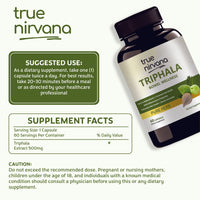 TrueNirvana Triphala Capsules – Digestion, Detox & Immunity (60 Veg Capsules)