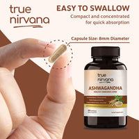 TrueNirvana Ashwagandha Capsules – Stress Relief, Energy & Immunity (60 Veg Capsules)