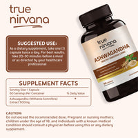 TrueNirvana Ashwagandha Capsules – Stress Relief, Energy & Immunity (60 Veg Capsules)