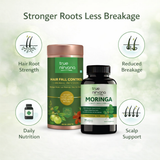 Hair Fall Control Herbal Infusion Tea and Moringa Capsules Bundle 5