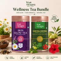Skin Glow Tea and Hair Fall Control Tea Bundle | Herbal Wellness Combo | Caffeine Free | 100g Each