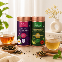 Skin Glow Tea and Hair Fall Control Tea Bundle | Herbal Wellness Combo | Caffeine Free | 100g Each