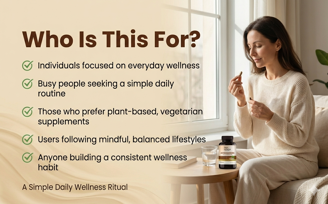 TrueNirvana Ashwagandha Capsules – Stress Relief, Energy & Immunity (60 Veg Capsules)