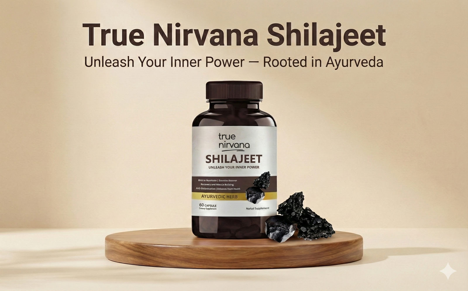 TrueNirvana Shilajit Capsules – Strength, Stamina & Vitality (60 Veg Capsules)