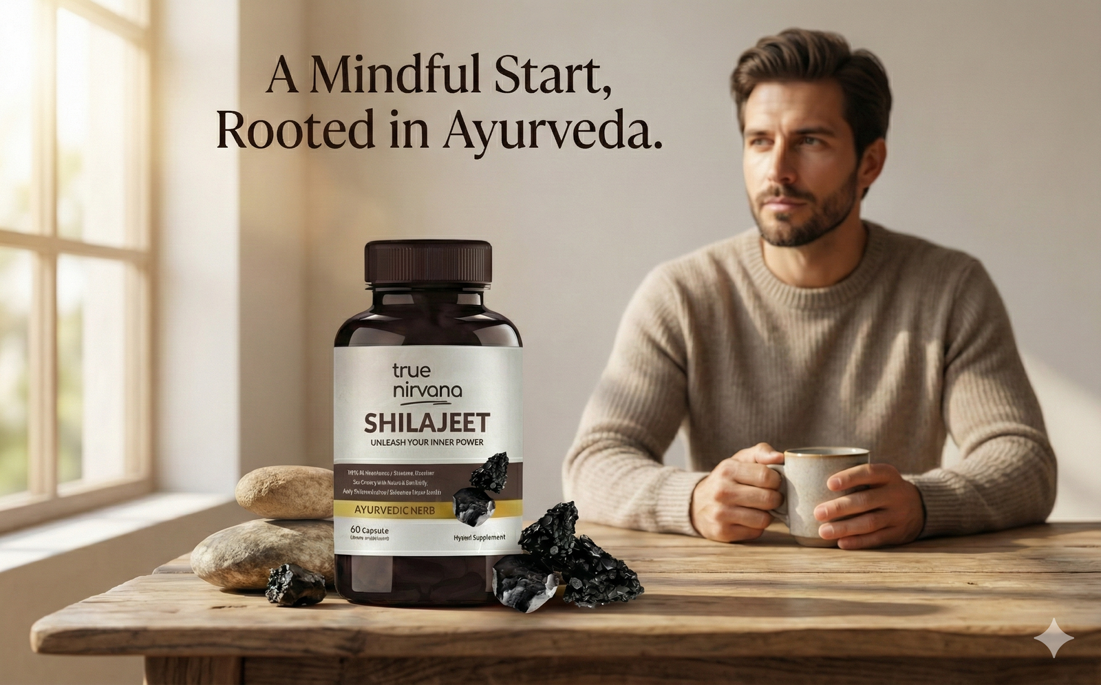 TrueNirvana Shilajit Capsules – Strength, Stamina & Vitality (60 Veg Capsules)