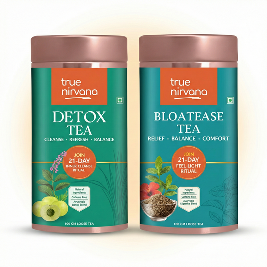 TrueNirvana Gut Health Pack | Detox + BloatEase Tea Combo