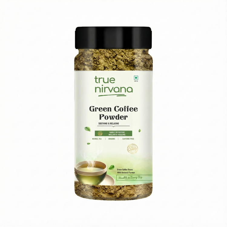 True Nirvana Roasted Arabica Beans Green Coffee Powder pack or product image
