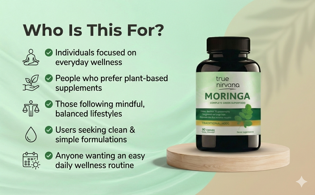 TrueNirvana Moringa Capsules – Energy, Immunity & Detox (60 Veg Capsules)