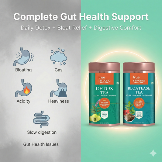 TrueNirvana Gut Health Pack | Detox + BloatEase Tea Combo