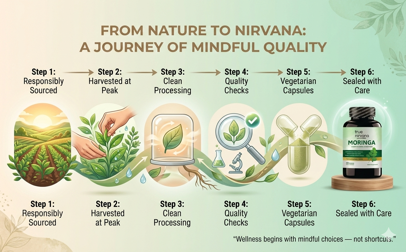 TrueNirvana Moringa Capsules – Energy, Immunity & Detox (60 Veg Capsules)