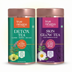 TrueNirvana Skin Glow + Detox Tea Combo for Clear Glow