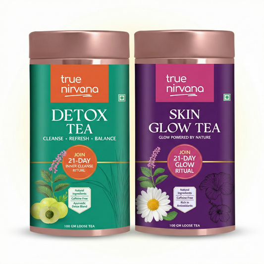 TrueNirvana Skin Glow + Detox Tea Combo for Clear Glow
