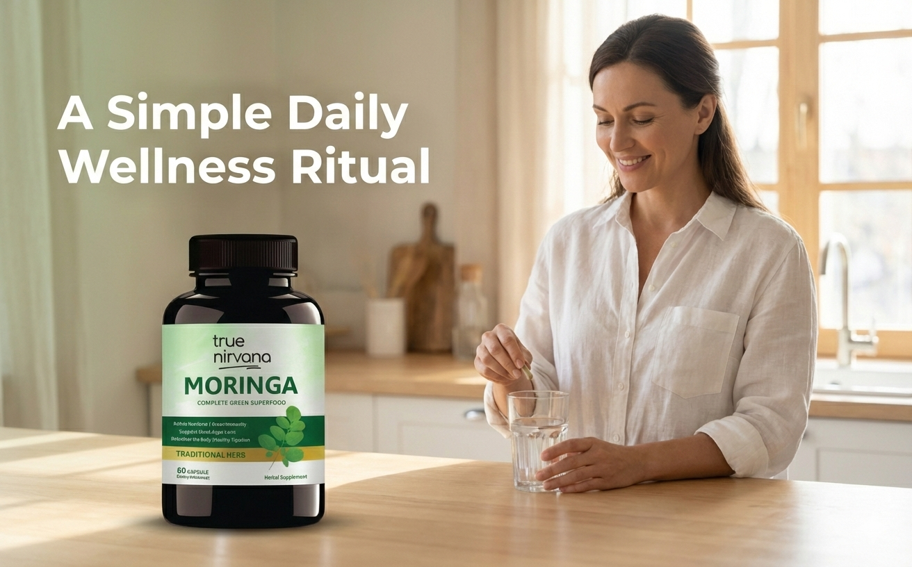TrueNirvana Moringa Capsules – Energy, Immunity & Detox (60 Veg Capsules)