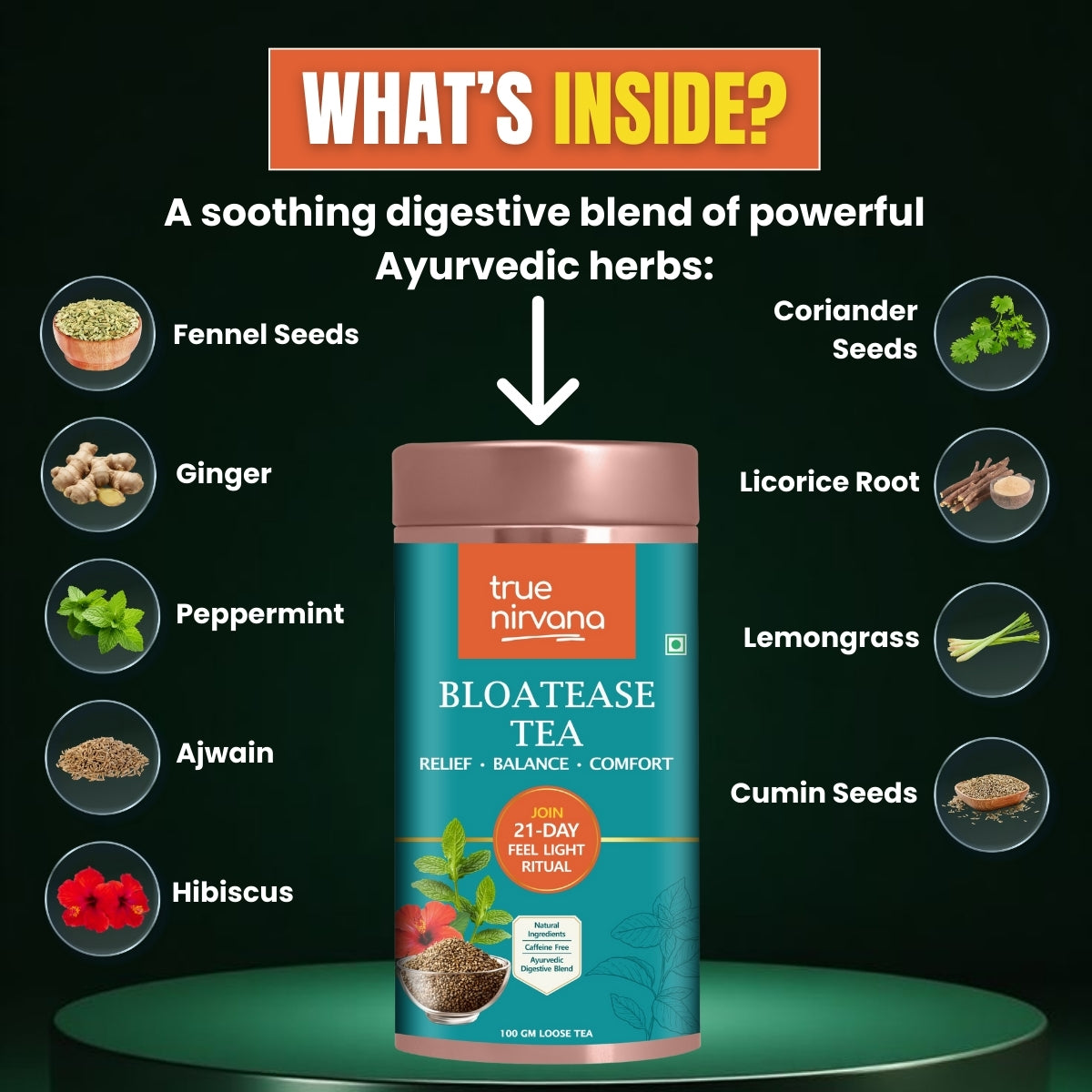 Truenirvana Bloatease Tea - 100g